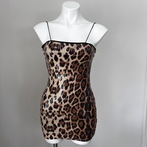 Leopard Sequin Mini Dress